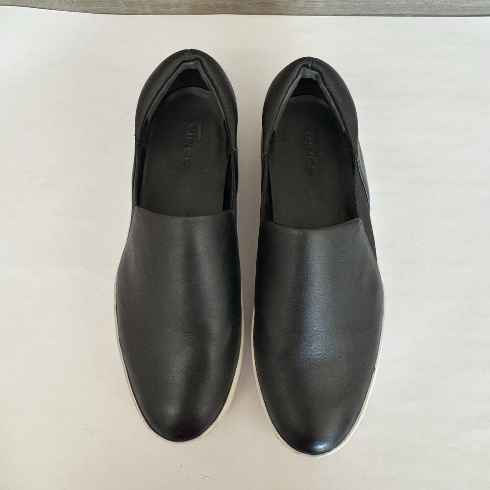 Vince Warren Black Leather Women's Platform Sneakers - Picture 8 of 16